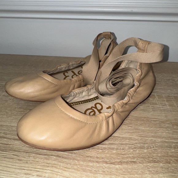 Sam Edelman Shoes - Sam Edelman Women's Fallon Wraparound Beige Ballet‎ Flats Shoes Sz 6 *****